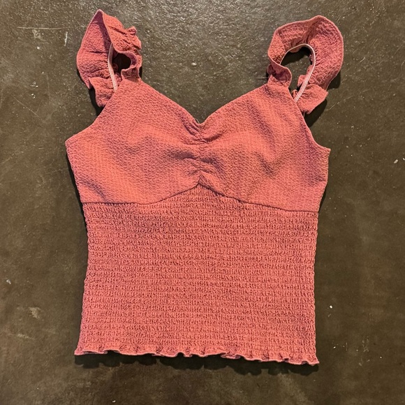 Tatiana Crinkle Tank Top Medium Coral - Picture 4 of 7